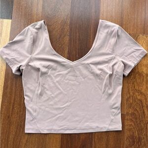 Lululemon Elegant Mauve V-Neck Crop Top workout top